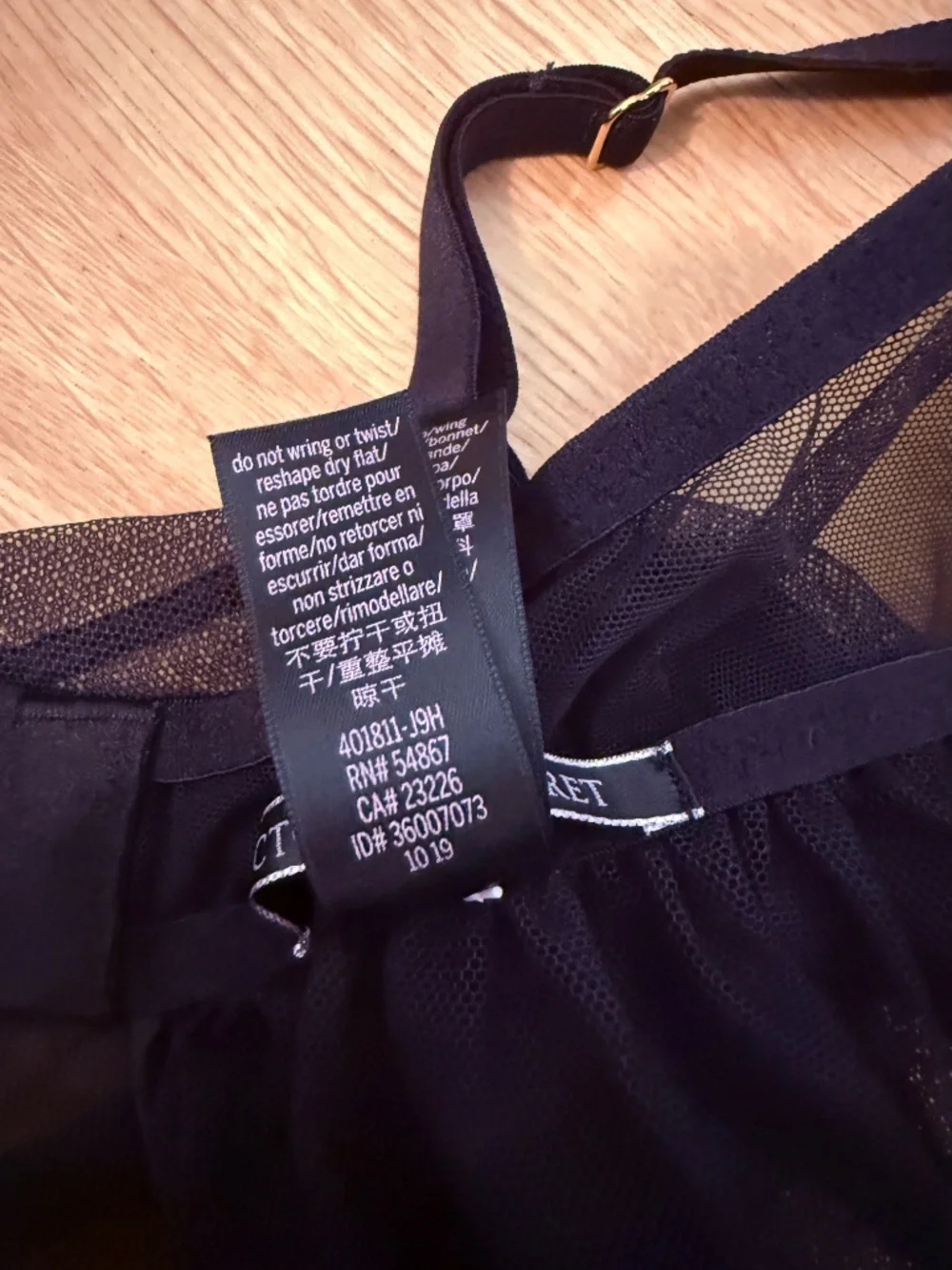 Victoria's Secret Black Lace Push-Up Babydoll Chemise Sheer Mesh Underwire 36D - Picture 5 of 10